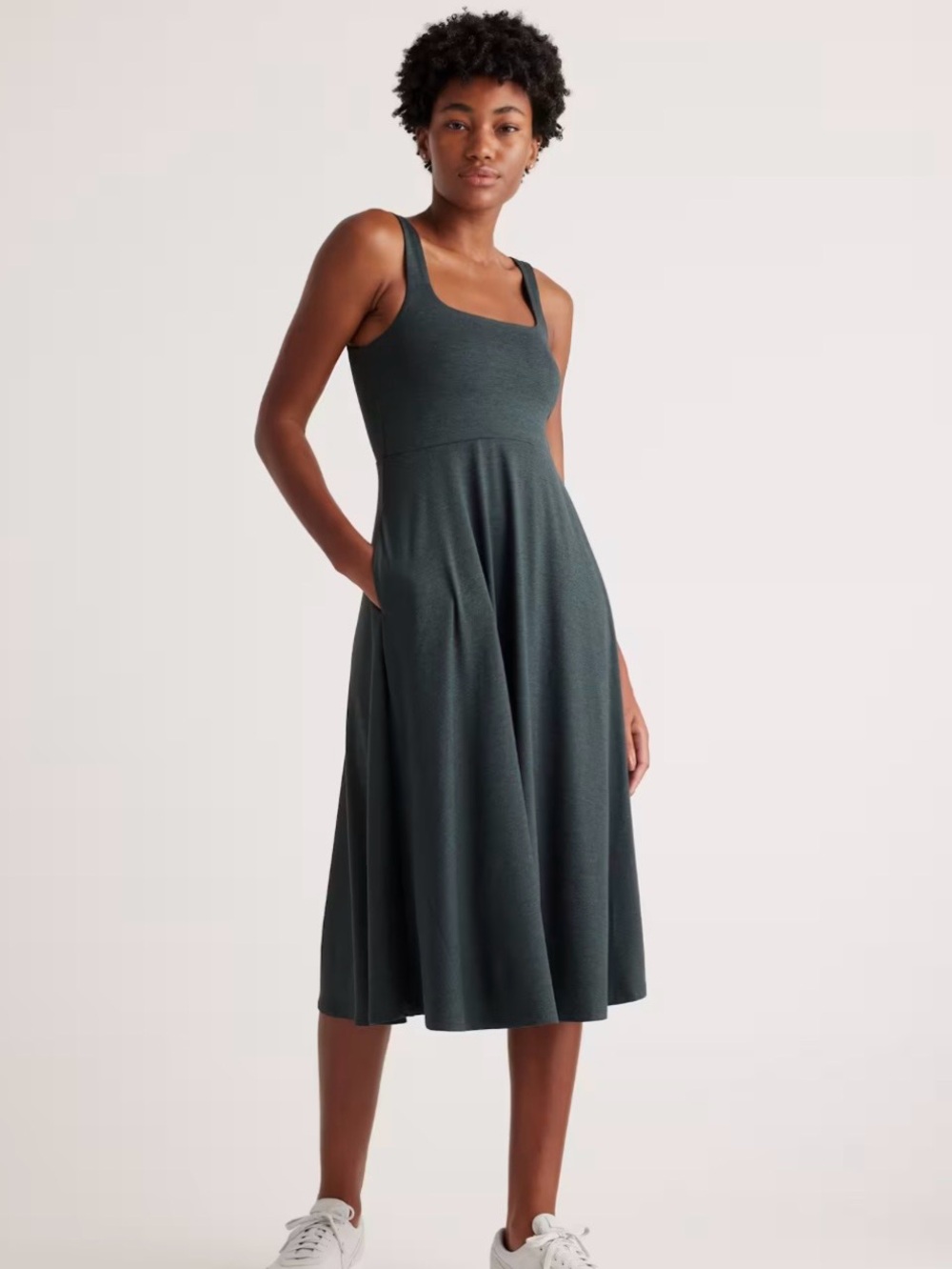 Quince Flowknit Breeze Fit & Flare Dress Size Medium